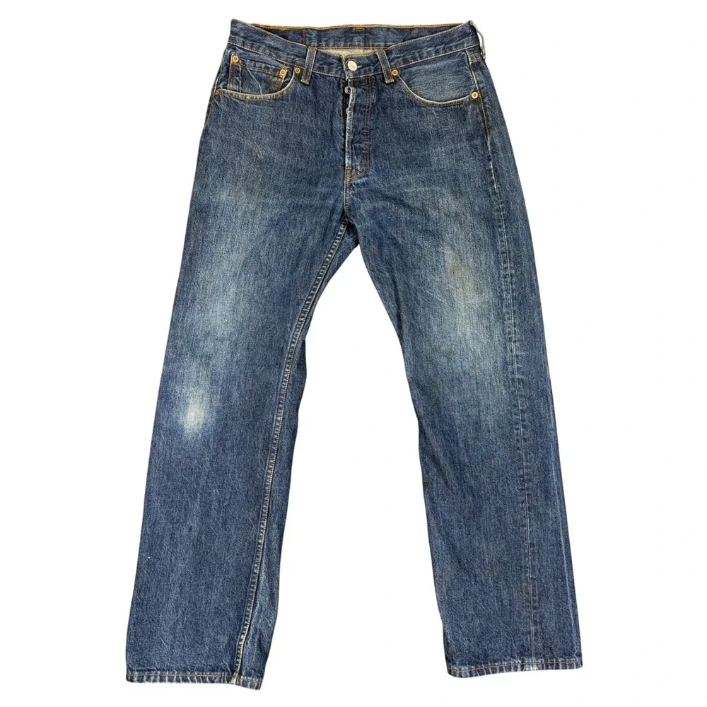 Vintage Levis Jeans Mens 32 Blue 501 Original Fit Button Fly‎ Straight Leg Denim